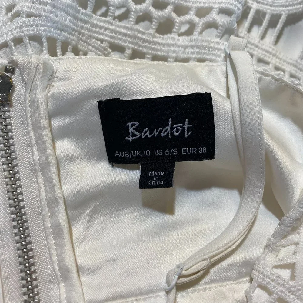Bardot Versailles Eyelet Lace White Jumpsuit - Picture 5 of 9